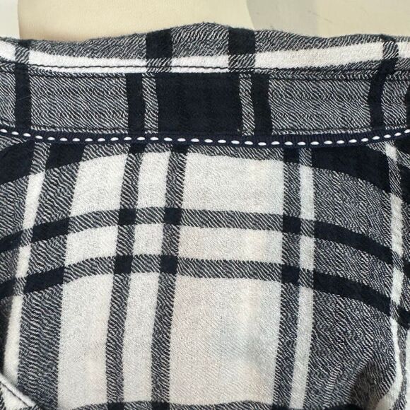 Pilcro Plaid Ruched Button-Down Blouse | Large | Anthropologie - Picture 9 of 13